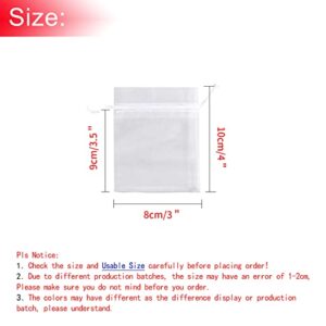 Dealglad 50Pcs White Organza Bags 3x4 Inch, Sheer Wedding Party Favor Bags with Drawstring, Jewelry Gift Bags Christmas Candy Pouches