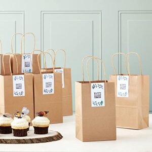 Juvale Small Kraft Party Favor Gift Bags with Handles for Birthday (8.5 x 5.25 in, 36 Count)