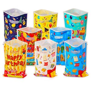 HABILE 120 plastic birthday party gift bags, thick gift bags with handles, and shiny plastic party candy bags, suitable for various holiday parties