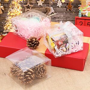 VGOODALL 35PCS 4x4x2.5 Inches Clear Favor Boxes,Transparent Cube Boxes PET Boxes for Wedding, Party,Cookie Boxes, Mini Cake Boxes, Dessert, Pastry, Small Treat Boxes