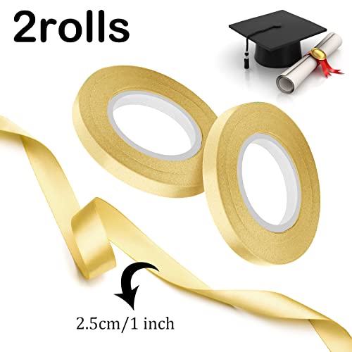 6 Pcs Graduation Lei Netting Bags White Long 3.3 Feet Candy Lei with 2 Rolls Ribbon for Graduation Wedding Party Supplies