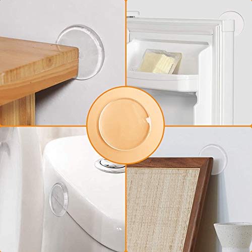 Door Stopper Wall Protector (6pack) - Adhesive Reusable Bumper Protector - Clear, Quiet, Shock Absorbent Gel, Wall Shield & Silencer for Door Handle - More Discreet Than a Door Knob Safety Cover