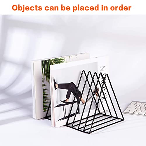 Yazoo Metal Vinyl Record Holder for Albums 2-Pack - Magazine Rack Magazine Holder Vinyl Holder Stand - Vertical Desktop Desk File Organizer Book Holder Folder File Sorter - Vinyl Storage Rack for LP, Photograph Prop