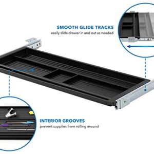 Mount-It! Under Desk Pencil Drawer - Slide Out Under Desk Tray for Storage of Pen, Pencil and Other Office Essentials, 21.2 Inch Wide, Black