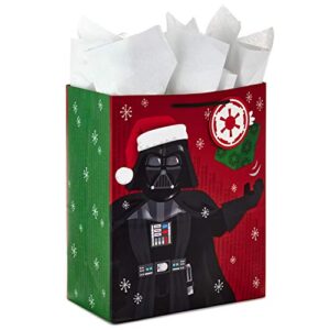 hallmark 13″ large star wars gift bag with tissue paper (darth vader) for holiday and christmas presents