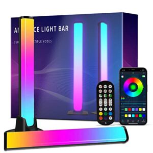 iodoo smart led light bars desk rgb gaming accessories for room , smart home gaming lights, rgbicww app and remote control tv backlights with scene modes and music modes for gaming, (10in)