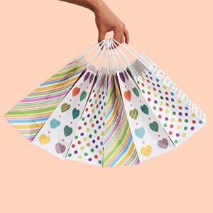 Bekoetoz 40 PCS White Kraft Paper Bags With Handles Bulk Gift Bags For Birthdays,Weddings,Baby Showers,Thanksgiving Christmas,Bridal Shower,Party Favor,Goodie Bags(Medium,Dots)