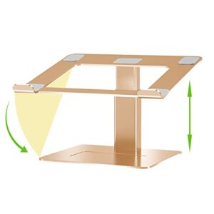 deedrr laptop stand for desk ergonomic adjustable height angle riser , computer stand laptop holder for 11-17 inches notebook macbook aluminum (gold)…