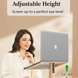 DEEDRR Laptop Stand for Desk Ergonomic Adjustable Height Angle Riser , Computer Stand Laptop Holder for 11-17 Inches Notebook MacBook Aluminum (Gold)…