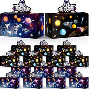 nezyo 24 pcs space party favor gift boxes galaxy treat boxes solar system gable boxes cardboard gift wrap boxes candy goody boxes for space theme party supplies kids birthday gifts(space,cute style)