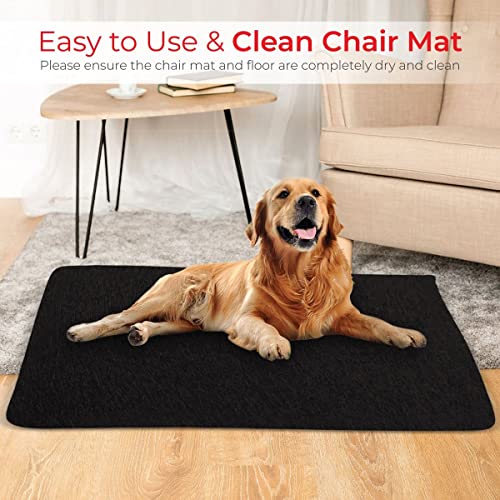 TEEPRO Office Chair Mat for Hardwood & Tile Floor, 48"x36" Computer Gaming Rolling Chair Mat, Multipurpose Low-Pile Rug, Large Anti-Slip Floor Protector for Home & Office (Black)