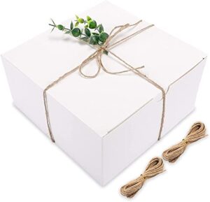 moretoes white gift boxes 12 pack 8x8x4 inch, paper gift box with lids for wedding present, bridesmaid proposal gift, graduation, holidays, birthday party favor, engagements and valentine’s day