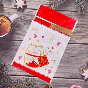 Enjonar 24pcs Treat Bags Party Favor Bags Lucky Cat Gift Bags Plastic Drawstring Bags Candy Bags Goodies Bags Gift Wrapping Bags for Birthday Wedding Baby Shower Bridal Shower Holiday Party