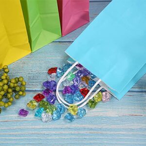 Kraft Paper Bags Rainbow Party Favor Gift Bags 6 Colors with Handles for Wedding, Baby Shower, Birthday Party Supplies (60)