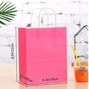 Kraft Paper Bags Rainbow Party Favor Gift Bags 6 Colors with Handles for Wedding, Baby Shower, Birthday Party Supplies (60)