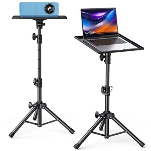 Lamicall Projector Tripod Stand, Laptop Holder - 22-36" Height Adjustable & Foldable Projector Heavy Duty Stand, Muti-Angle, Max Load 22lbs, Universal for Home, Office, Outdoor, Stage, Podium