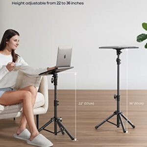 Lamicall Projector Tripod Stand, Laptop Holder - 22-36" Height Adjustable & Foldable Projector Heavy Duty Stand, Muti-Angle, Max Load 22lbs, Universal for Home, Office, Outdoor, Stage, Podium