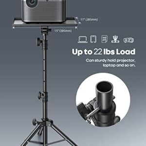 Lamicall Projector Tripod Stand, Laptop Holder - 22-36" Height Adjustable & Foldable Projector Heavy Duty Stand, Muti-Angle, Max Load 22lbs, Universal for Home, Office, Outdoor, Stage, Podium