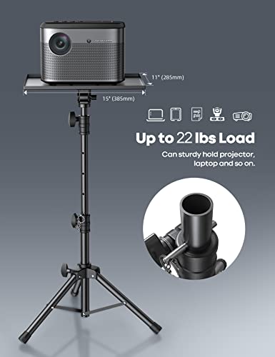 Lamicall Projector Tripod Stand, Laptop Holder - 22-36" Height Adjustable & Foldable Projector Heavy Duty Stand, Muti-Angle, Max Load 22lbs, Universal for Home, Office, Outdoor, Stage, Podium