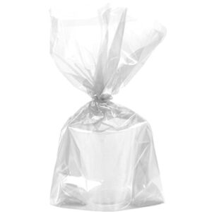 Unique Cone-Shaped Party Cellophane Bags, 17.75" x 7.37", Clear