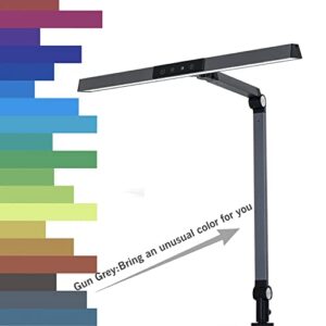 Eye-Caring Desk Lamp for Home Office, Architect Lamp with Clamp, 5 Color Modes & Brightness Levels, 60" Timer, 4-Joint Axis&120°Polarized Design, Flicker-free, 12W Desk Light for Working・Studying