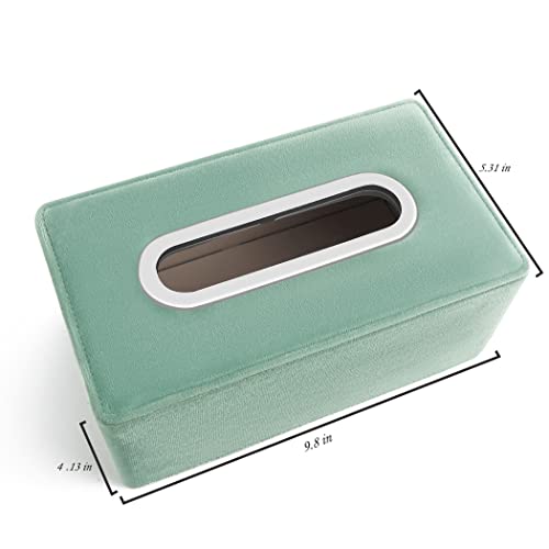 GLOBAL KA Tissue Box Cover Modern Rectangular Tissue Box Holder Decorative Paper, Facial Tissue Holder with Magnetic Bottom for Vanity Countertop Night Stands Office Car Home (Light Celery Green)