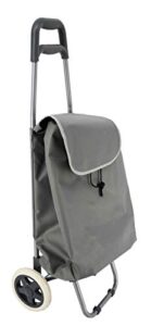 uniware 36 inch foldable wheeled shopping grocery trolley cart with drawstring bag