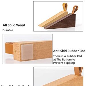 Wood Door Stopper, Solid Wooden Non-Slip Door Wedges, Sturdy and Durable Door Stop Wedge, Door Stopper Fit for Door Bottom Seam (0.2" - 1.3") 1 Pack