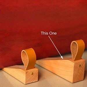 Wood Door Stopper, Solid Wooden Non-Slip Door Wedges, Sturdy and Durable Door Stop Wedge, Door Stopper Fit for Door Bottom Seam (0.2" - 1.3") 1 Pack