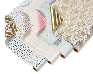 american greetings reversible wedding wrapping paper, bridal designs (4 rolls, 120 sq. ft.)