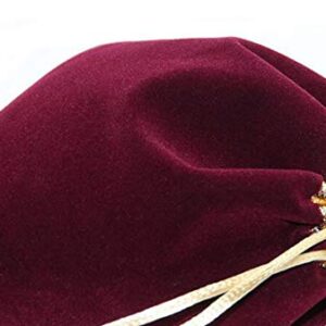 Snadulor 20 Pcs Soft Velvet Drawstring Pouches Bags for Jewelry,Wedding,Gift,Candy Bags,Party Favors,4x5 inch(Wine Red)