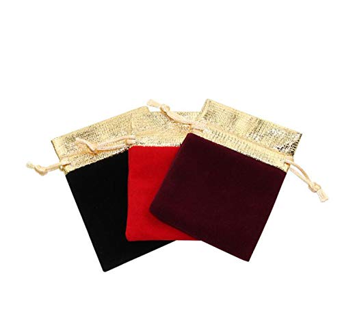 Snadulor 20 Pcs Soft Velvet Drawstring Pouches Bags for Jewelry,Wedding,Gift,Candy Bags,Party Favors,4x5 inch(Wine Red)