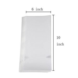 100 Pcs 10 in x 6 in(1.4mil.) Clear Flat Cello Cellophane Treat Bags Good for Bakery, Cookies, Candies,Dessert with 1 random Twist Ties!