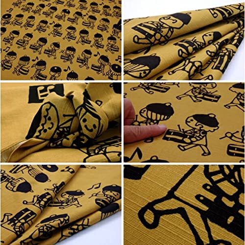 Furoshikiya Furoshiki Wrap Cloth Fabric, Wrapping, Gift, Bandana, Large Japanese Handkerchief, ECO-FRIENDLY 100% Cotton Made in Japan, 19.7" x 19.7" Music Yellow