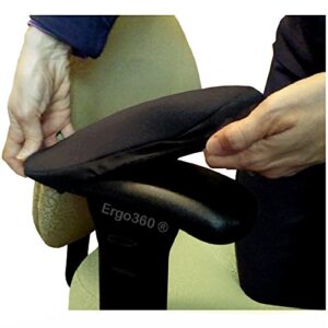 ergo360 soft neoprene chair arm pad covers stretch over armrests 9″ to 10.5″. restore, protect and cushion. complete set of 2. made in the usa.