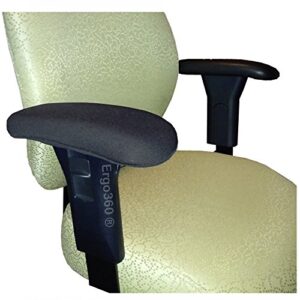 Ergo360 Soft Neoprene Chair Arm Pad Covers Stretch Over Armrests 9" to 10.5". Restore, Protect and Cushion. Complete Set of 2. Made in The USA.
