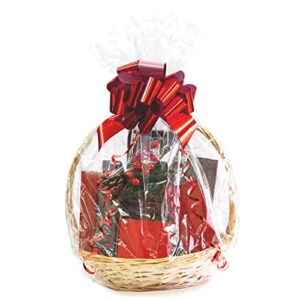 morepack large cellophane bags for gift basket 30×30 inches clear basket bags 10pieces