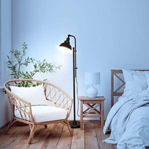 Brightech Dylan Industrial Floor Lamp for Living Rooms & Offices, Bright LED Floor Lamp – Charming Farmhouse Floor Lamp, Adjustable Head Standing Lamp for Bedroom Reading, Stunning Living Room Decor