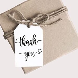 Thank You Tags with String, Pack of 50 Thank You Gift Tags with 10 Meter Jute Twine String