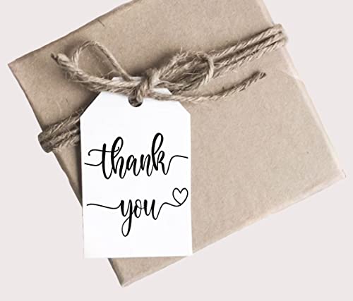 Thank You Tags with String, Pack of 50 Thank You Gift Tags with 10 Meter Jute Twine String