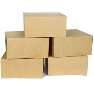 JOYIN 15 PCS Kraft Gift Box 8’’x8’’x4’’, Brown Cardboard Square Boxes, Gift Wrap for Christmas Holiday, Festive Xmas Wrapping Cupcake DIY Boxes