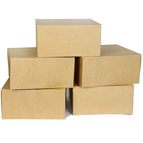 JOYIN 15 PCS Kraft Gift Box 8’’x8’’x4’’, Brown Cardboard Square Boxes, Gift Wrap for Christmas Holiday, Festive Xmas Wrapping Cupcake DIY Boxes