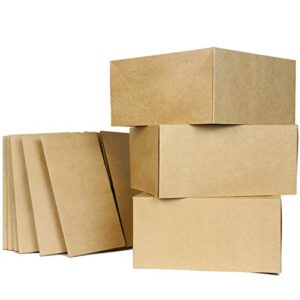 JOYIN 15 PCS Kraft Gift Box 8’’x8’’x4’’, Brown Cardboard Square Boxes, Gift Wrap for Christmas Holiday, Festive Xmas Wrapping Cupcake DIY Boxes