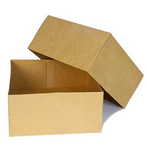 JOYIN 15 PCS Kraft Gift Box 8’’x8’’x4’’, Brown Cardboard Square Boxes, Gift Wrap for Christmas Holiday, Festive Xmas Wrapping Cupcake DIY Boxes