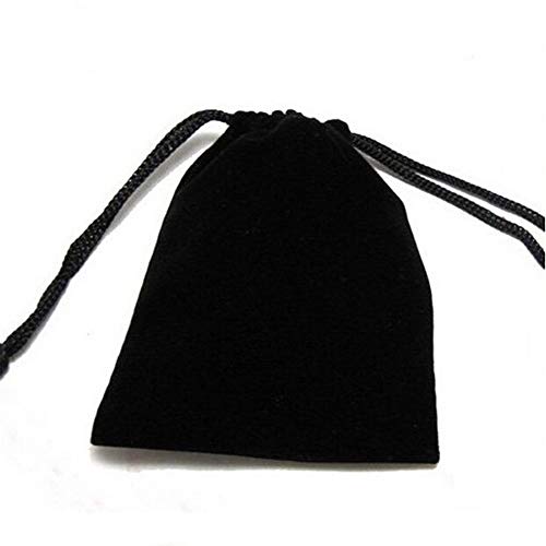 100pcs Velvet Drawstring Gift Bags Jewelry Bags Pouches (Black, 2.8" X 3.6")