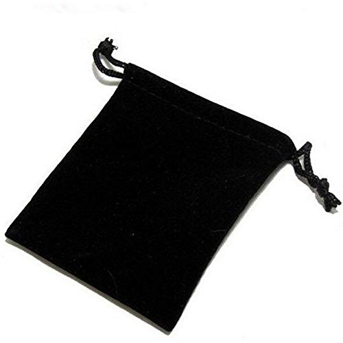 100pcs Velvet Drawstring Gift Bags Jewelry Bags Pouches (Black, 2.8" X 3.6")