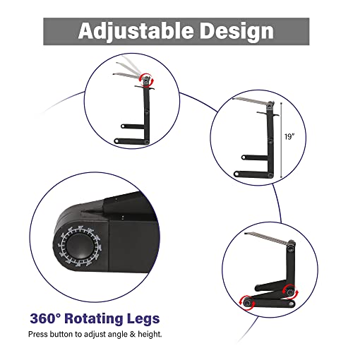 TRY & DO Adjustable Laptop Stand for Couch, Bed, Aluminum Portable Lap Desk, Foldable Ergonomic Laptop Desk with Heat Emission Hole & Detachable Mouse Pad