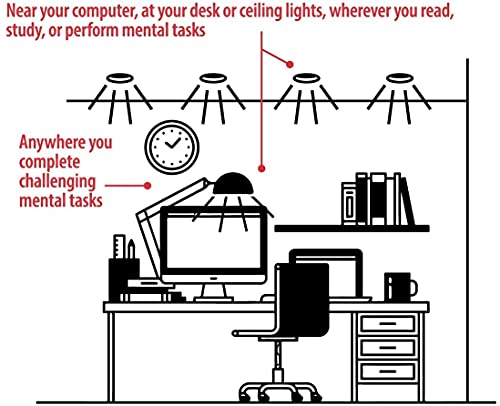 NorbFOCUS Desk Lamp LED Light Bulb. Unique Light Spectrum for Mental Performance. Supports Learning, Retention, Recall, Reading Speed. For Use as a Reading Light, Study Light, Work Light or Task Light