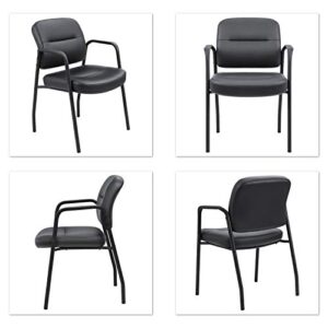 Devoko Office Reception Chairs Executive Leather Guest Chairs with Armrest Ergonomic Upholstered Lumbar Support Side Chairs