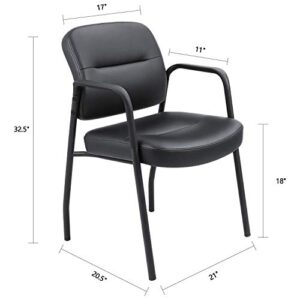 Devoko Office Reception Chairs Executive Leather Guest Chairs with Armrest Ergonomic Upholstered Lumbar Support Side Chairs